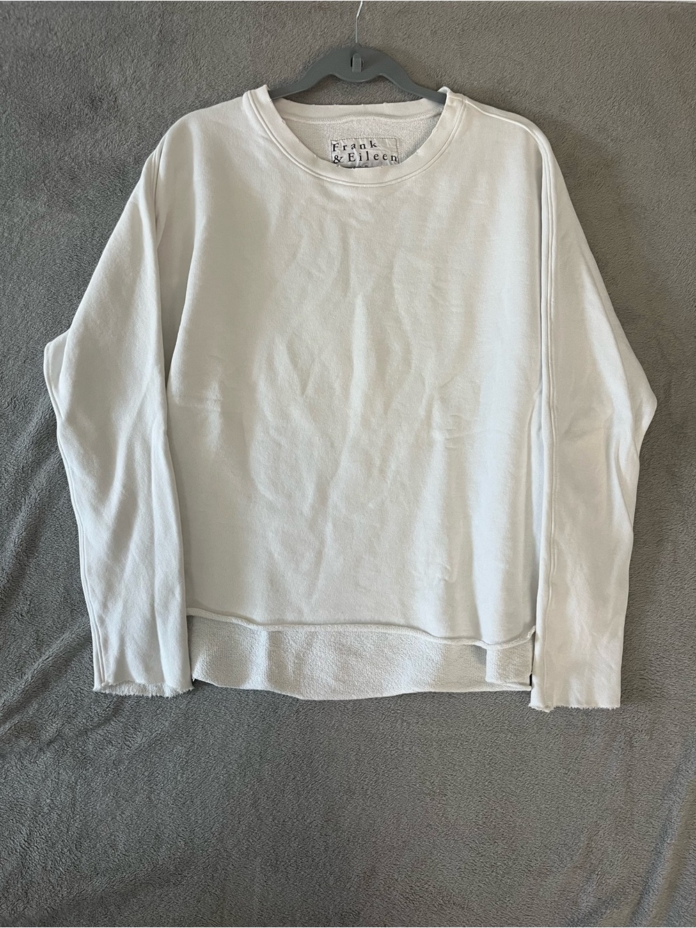 Frank & Eileen White Crewneck Sweater Size Small